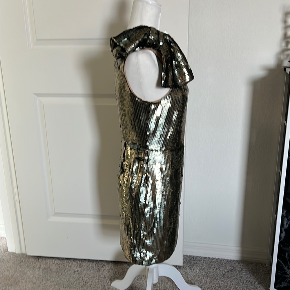 NWT Maeve from Anthropologie Gold Sequin Dress - 4 / 6 Petite - Picture 6 of 11